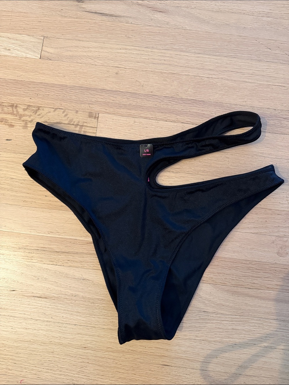 NWT La Senza Women's Black Cheeky Cutout Underwear Panties - Large